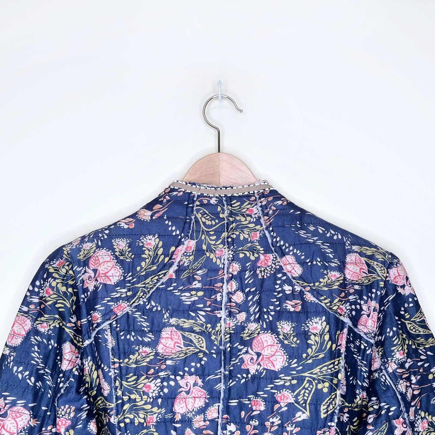 free people meadow floral quilted boho jacket - size small