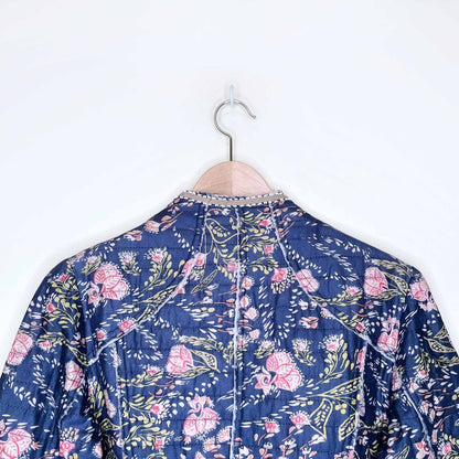 free people meadow floral quilted boho jacket - size small