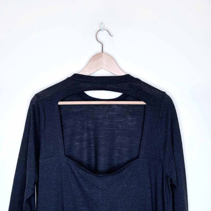 free people beach long sleeve swing hem open back dress - size large