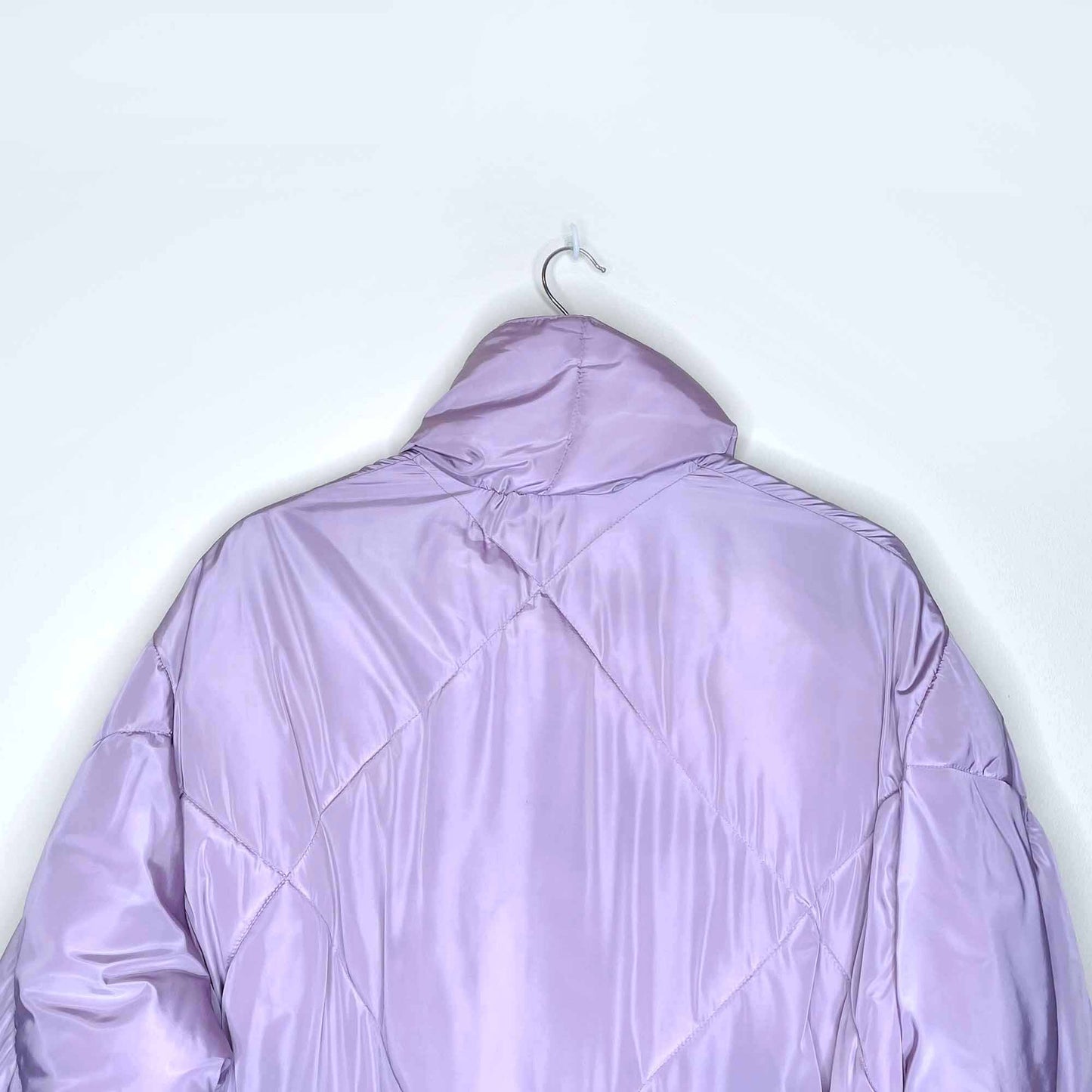 free people oversized ella puffa puffer jacket in lilac - size xs