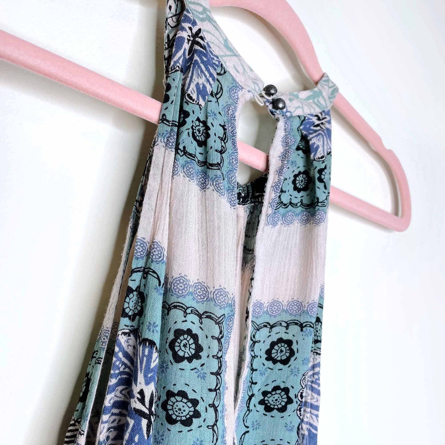 free people paisley halter drop waist tunic - size medium