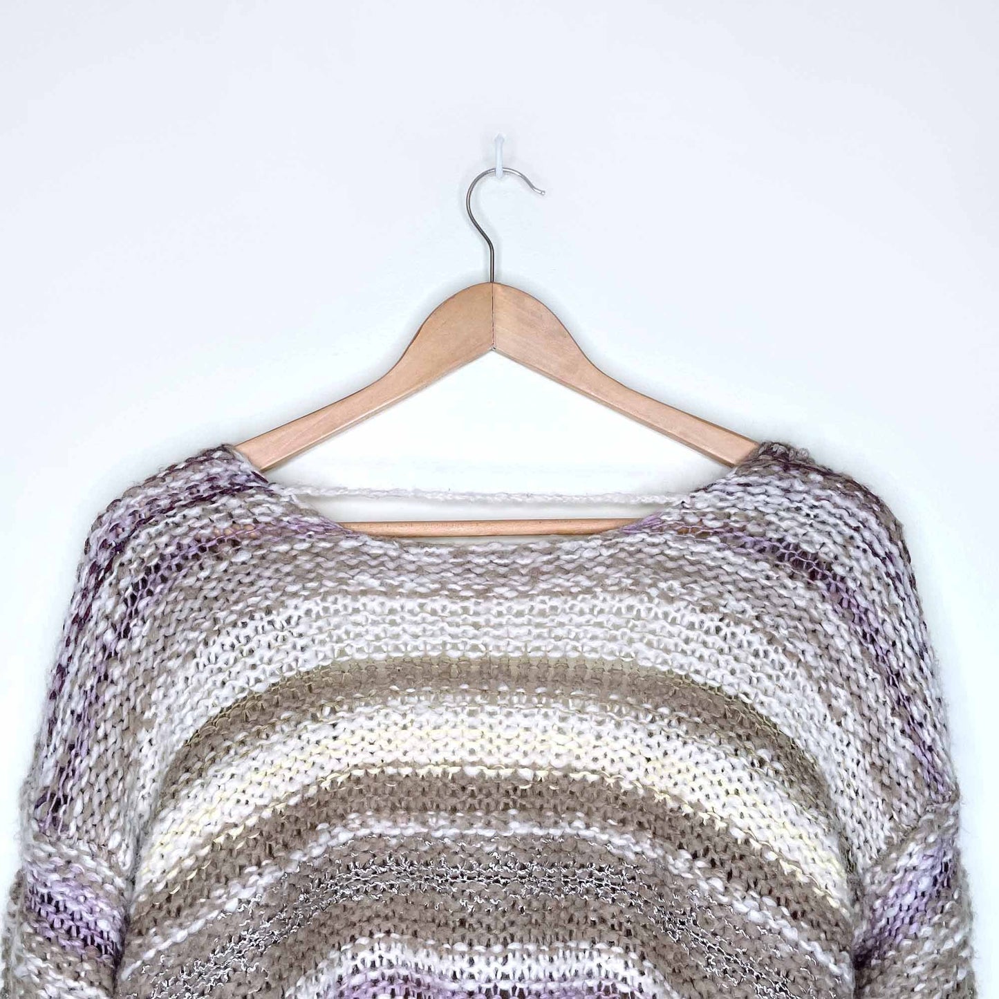 free people wool-blend chunky knit cropped sweater - size small