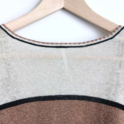 Free People Gold Dust Metallic Pullover - size Small