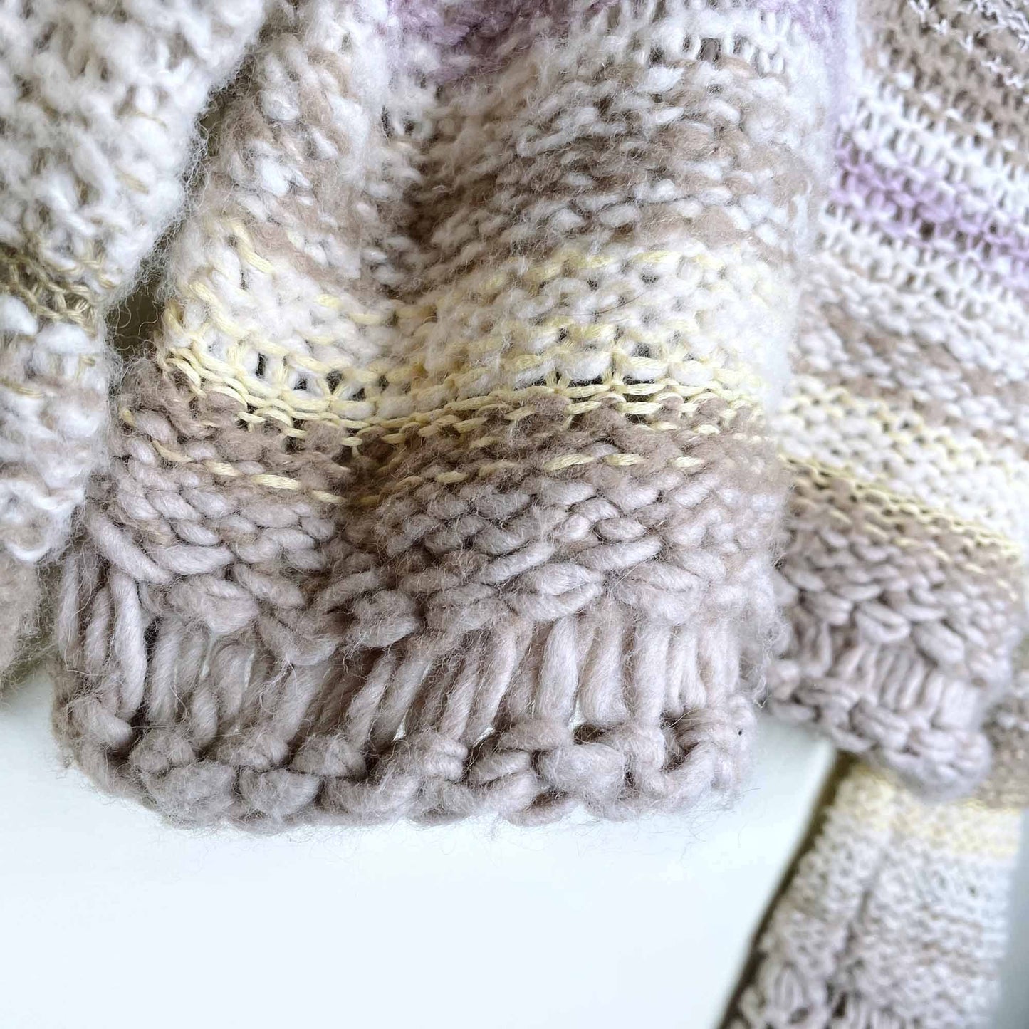 free people wool-blend chunky knit cropped sweater - size small