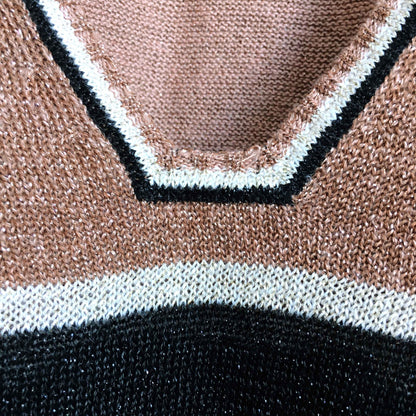 Free People Gold Dust Metallic Pullover - size Small