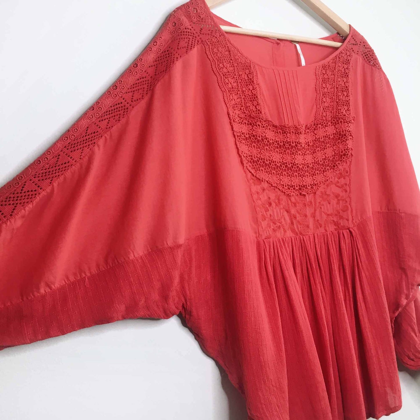 free people batwing boho blouse - size medium