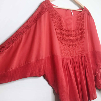free people batwing boho blouse - size medium