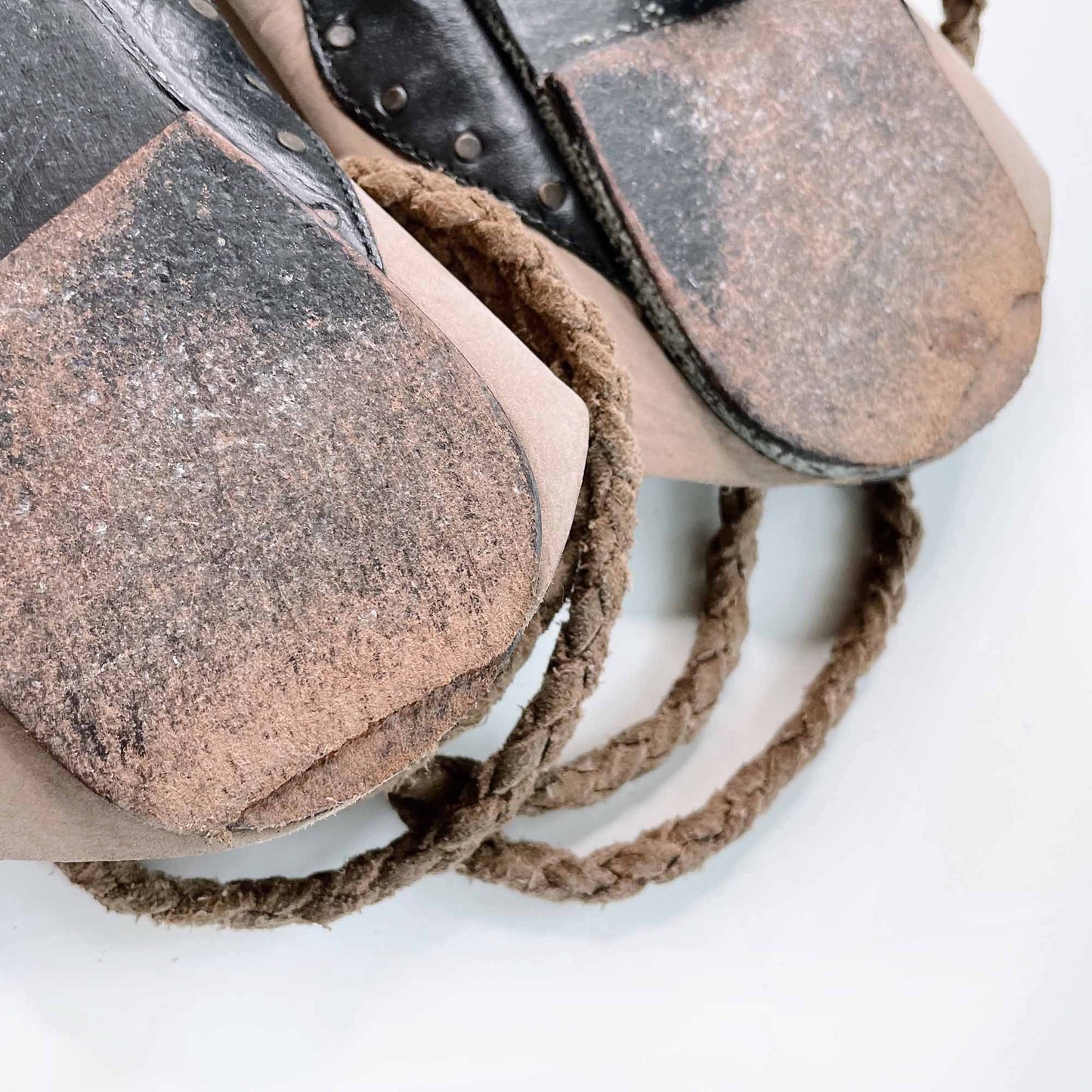 free people cherry valley leather tie wrap thong sandal - size 37