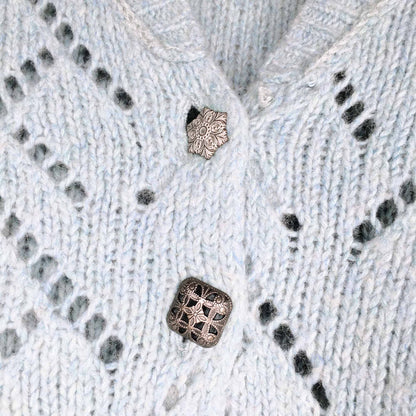 Free People eyelet ruffle wool cardigan - size Medium