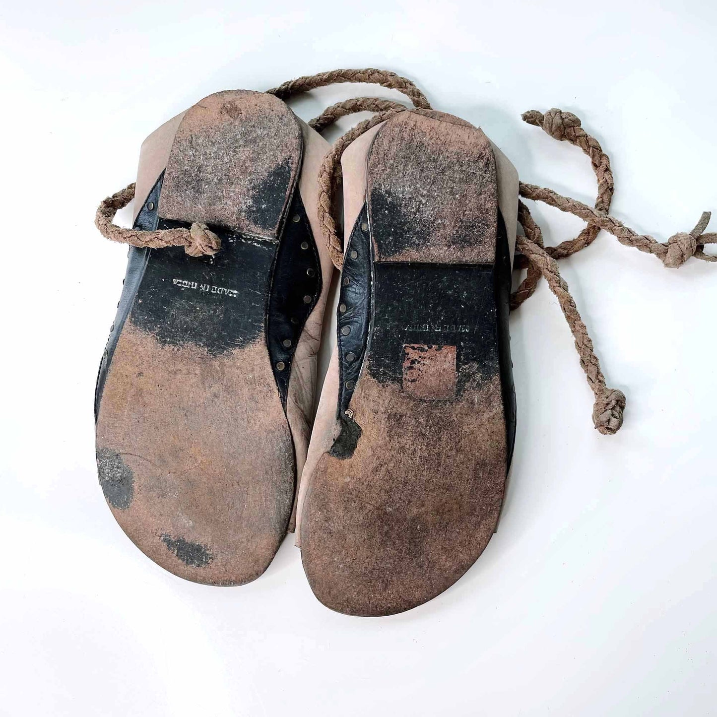 free people cherry valley leather tie wrap thong sandal - size 37