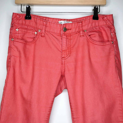 free people dip dye red ombre skinny jeans - size 26