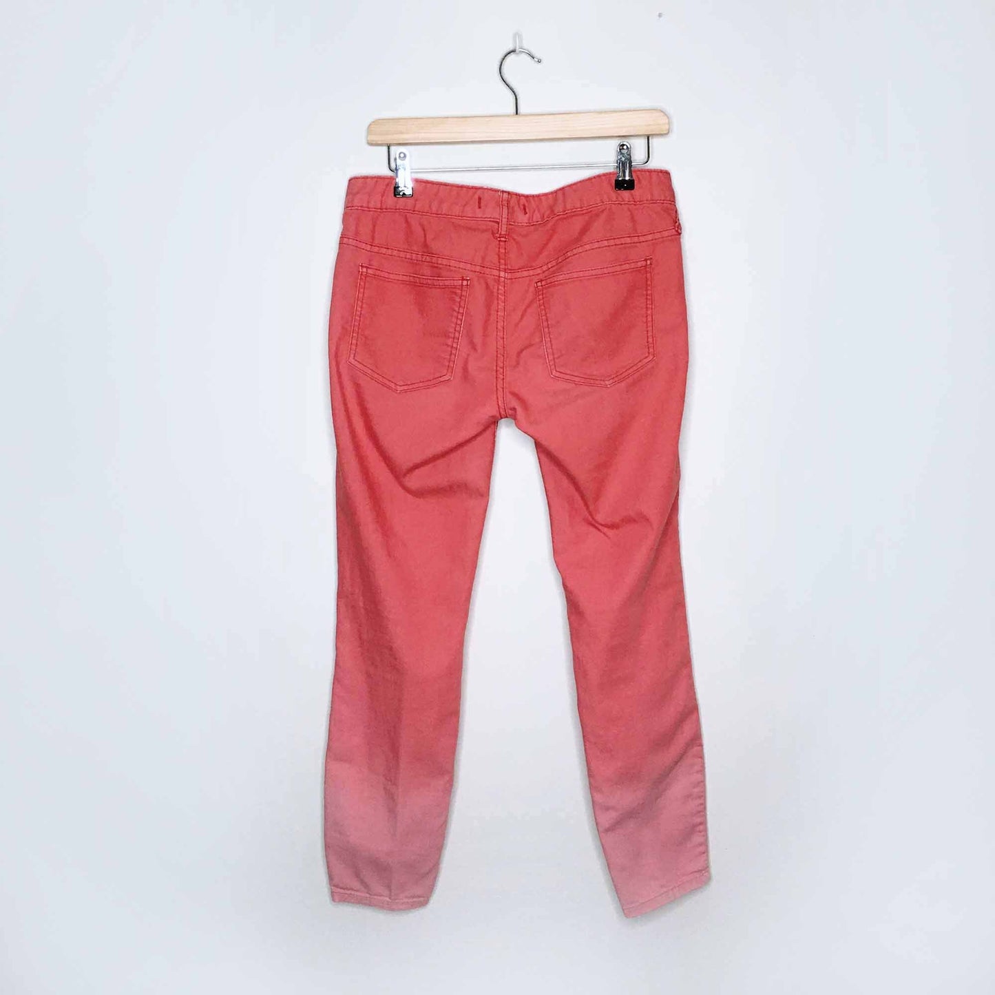 free people dip dye red ombre skinny jeans - size 26