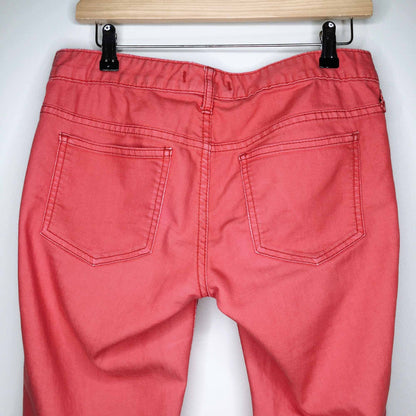 free people dip dye red ombre skinny jeans - size 26