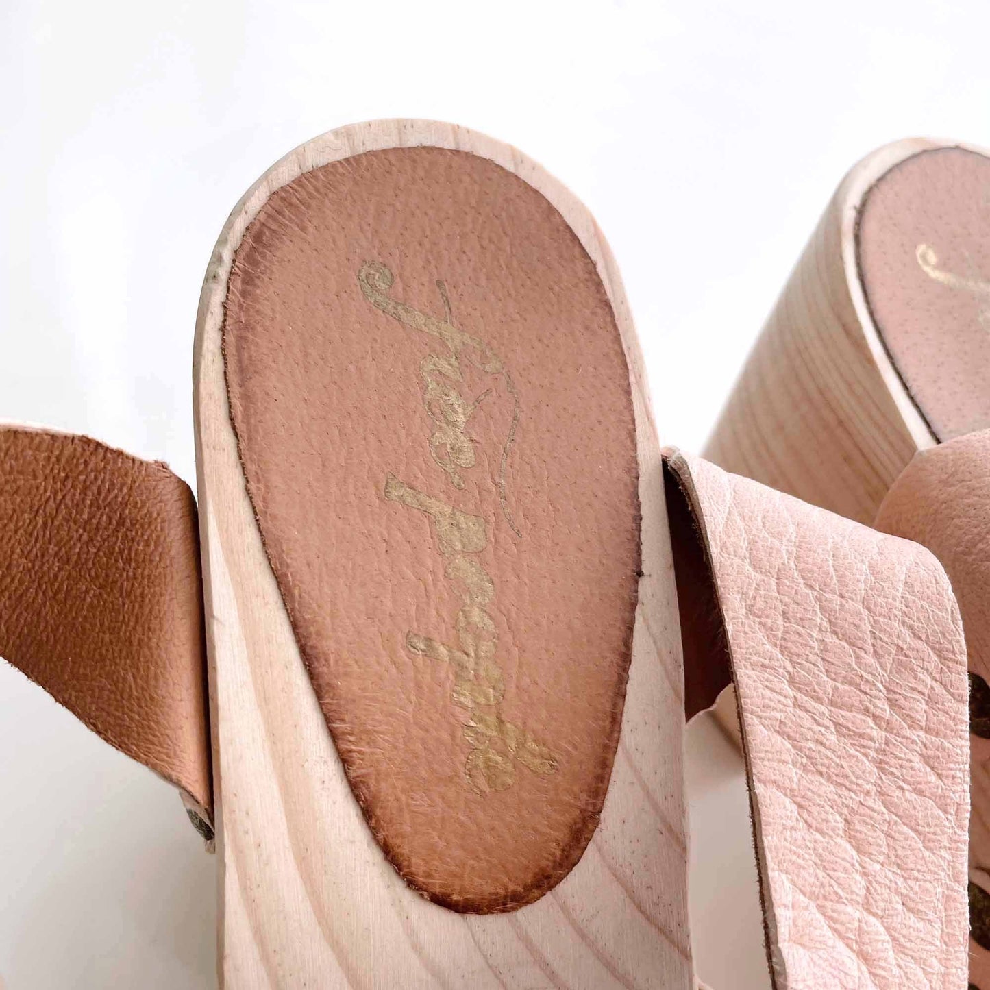 free people pasadena leather wood clog sandal - size 38