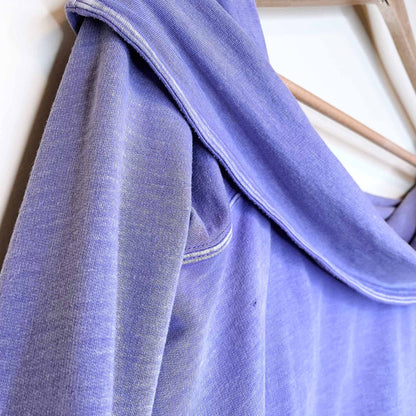 free people fold over off shoulder long sleeve top - size medium