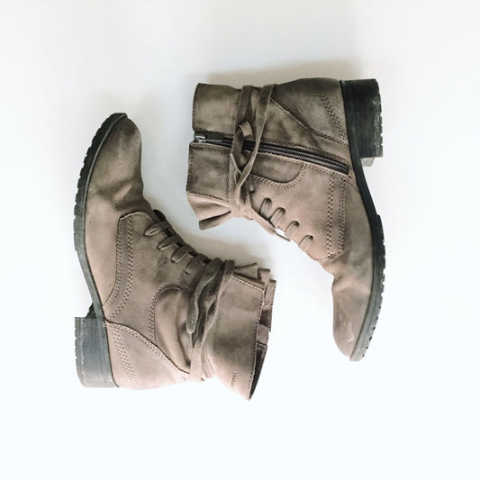 Fraiche Nubuck Leather Lace-up Boots - size 10