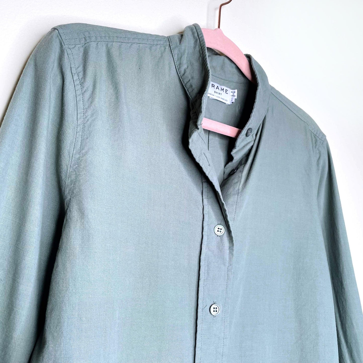 frame le tunic military button down shirt - size small