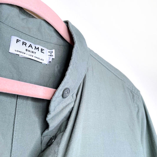 frame le tunic military button down shirt - size small