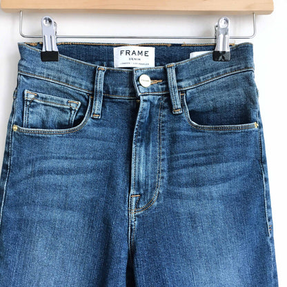 FRAME Ali High rise skinny in navy beach - size 24