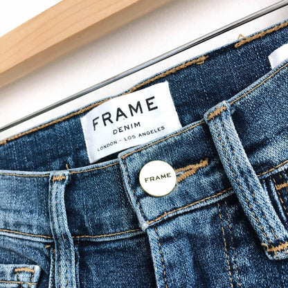 FRAME Ali High rise skinny in navy beach - size 24