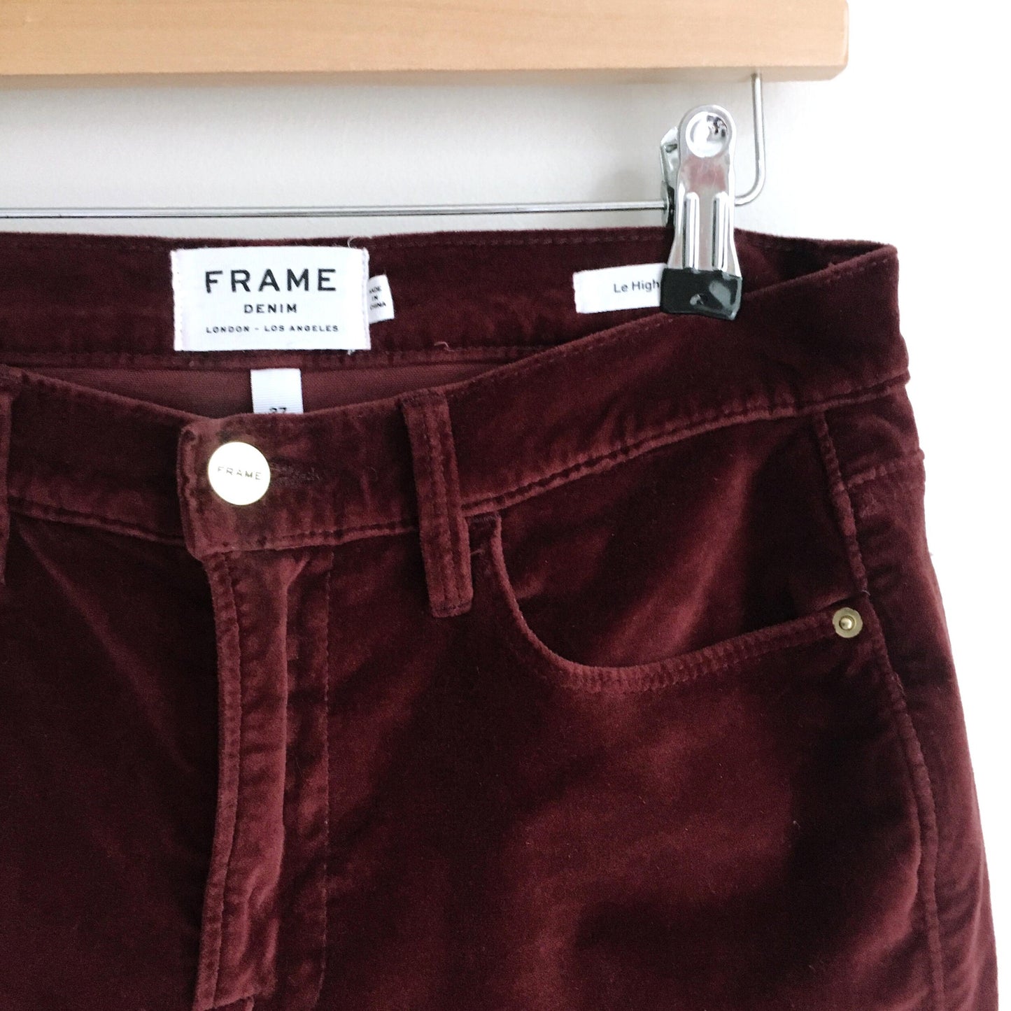 FRAME le high rise skinny velveteen - size 27