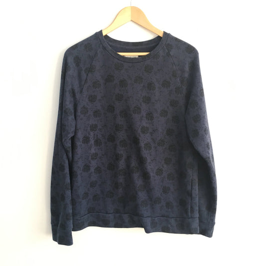 Frank and Oak Crewneck Sweatshirt with Black Roses - Size Medium