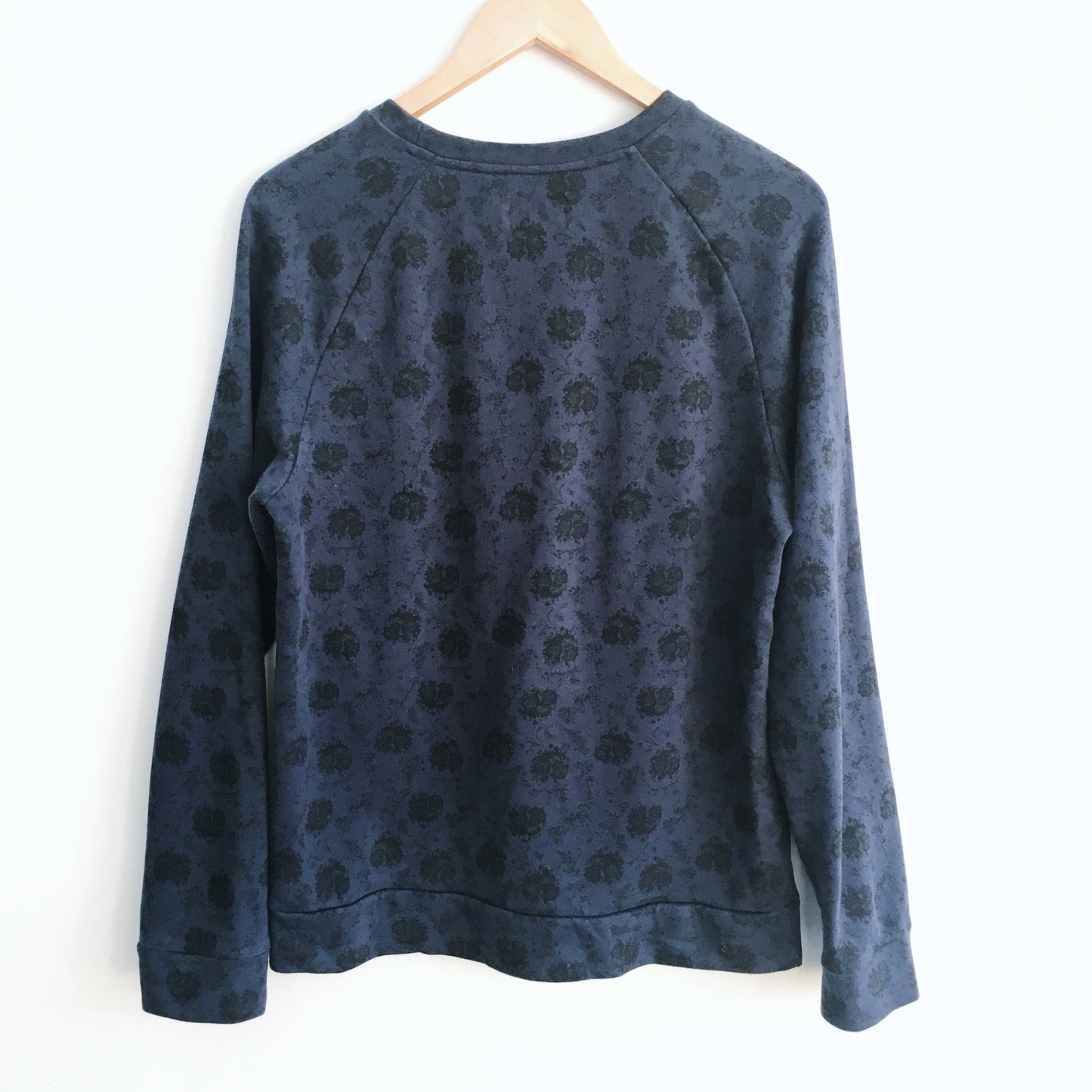 Frank and Oak Crewneck Sweatshirt with Black Roses - Size Medium