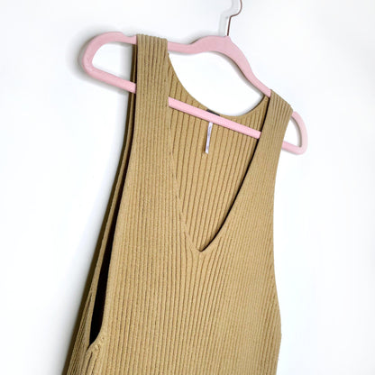 free people v-neck sleeveless ribbed knit maxi tunic - size xs