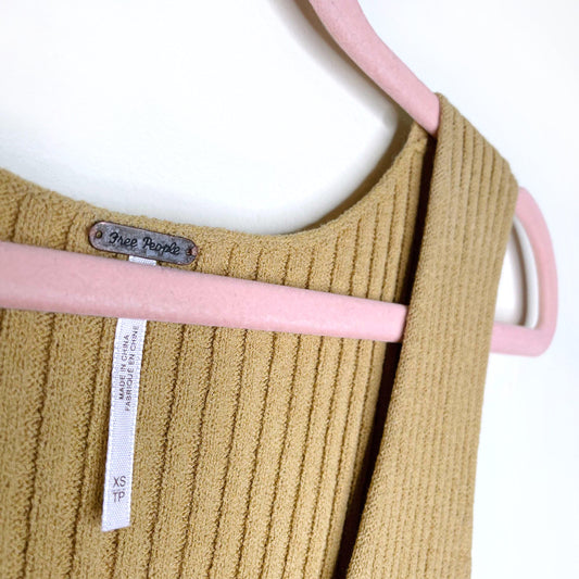 free people v-neck sleeveless ribbed knit maxi tunic - size xs