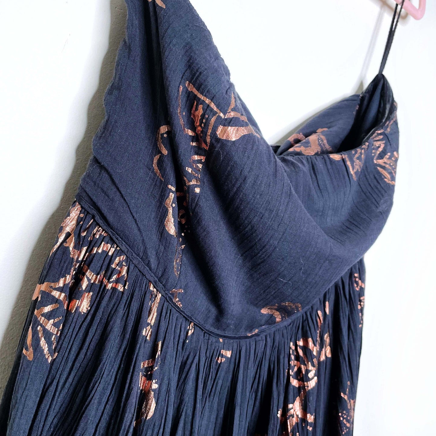 free people baja babe black strapless maxi dress - size xl