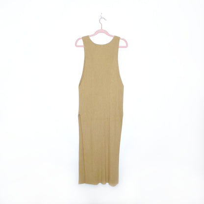 free people v-neck sleeveless ribbed knit maxi tunic - size xs