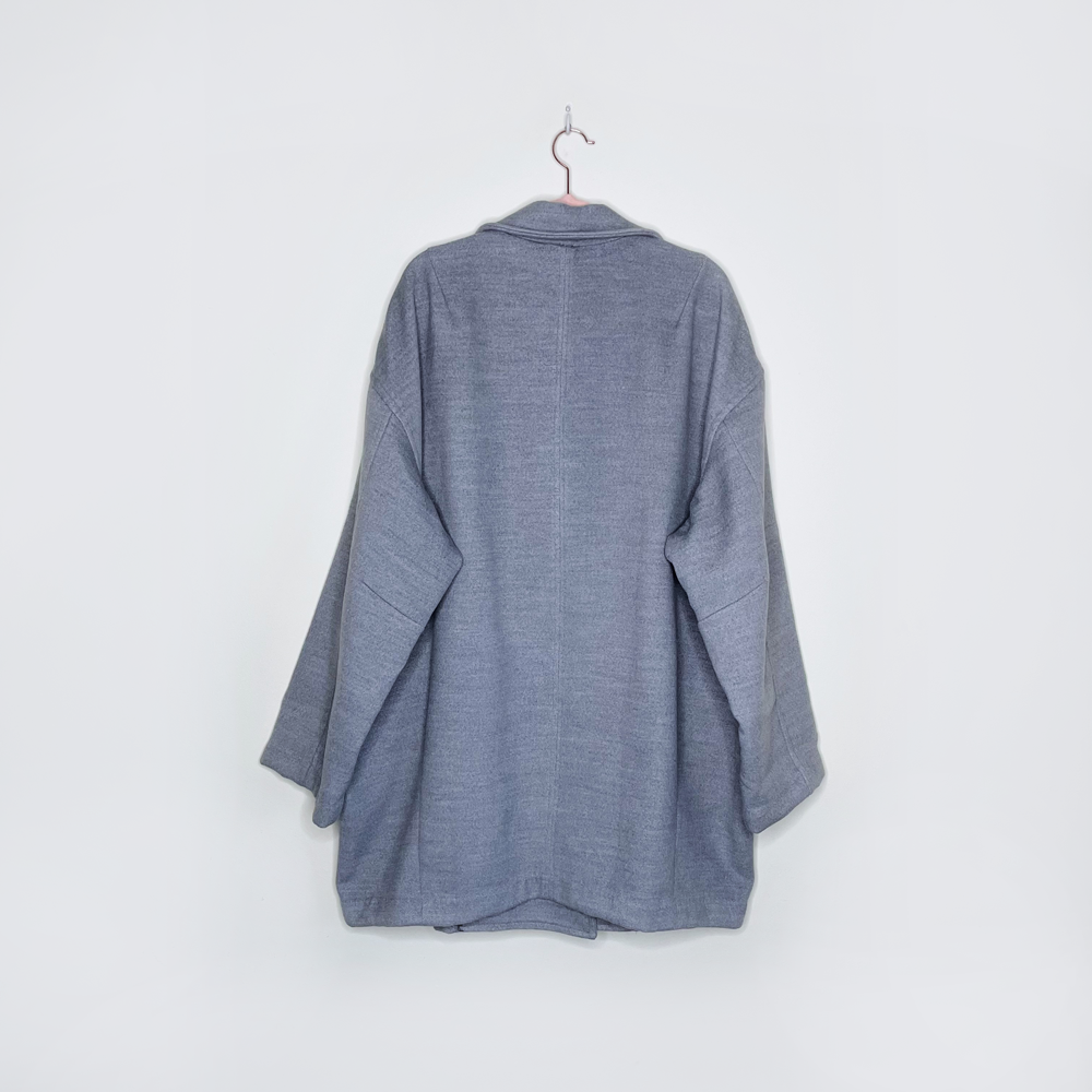 free people hannah grey double breasted pea coat - size xl