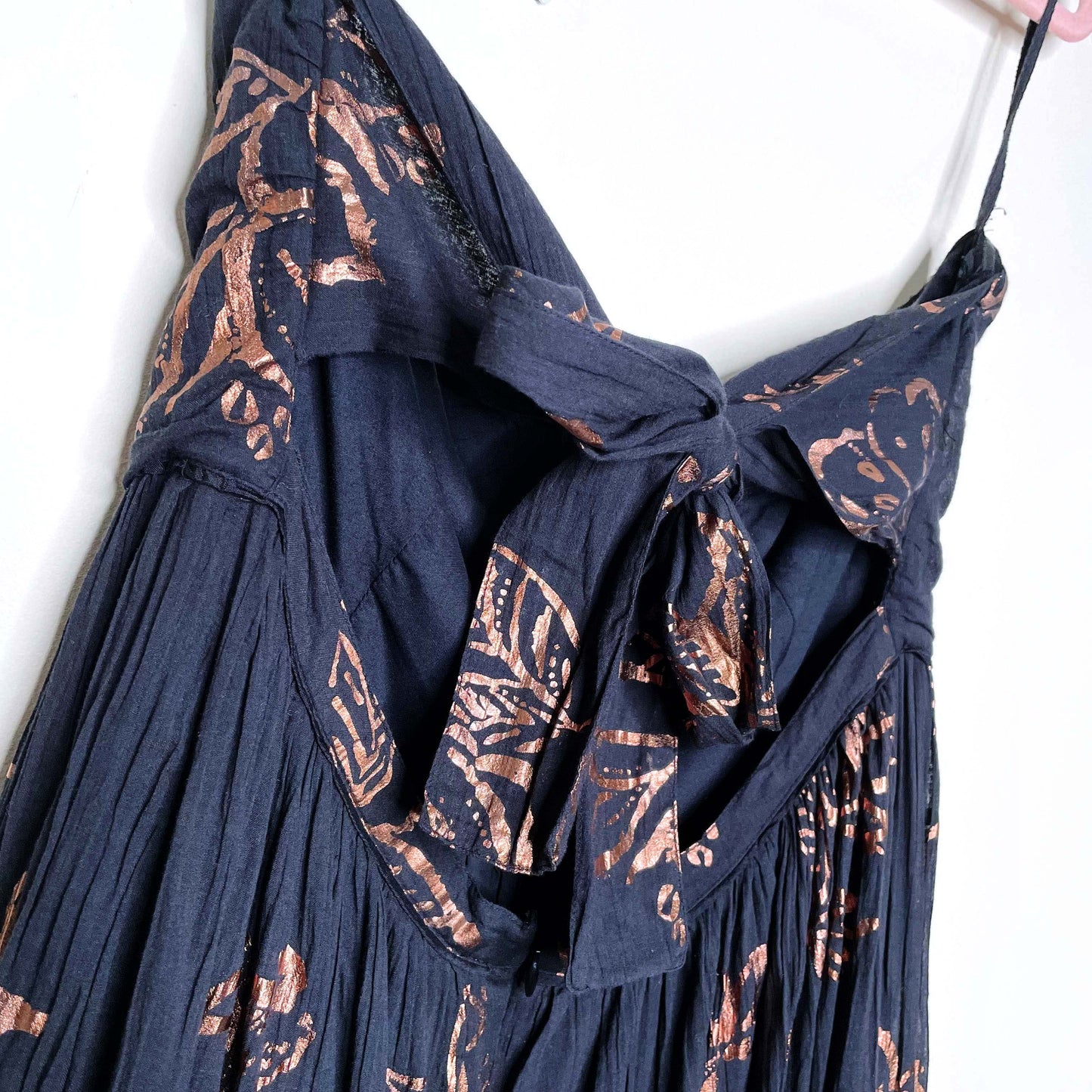 free people baja babe black strapless maxi dress - size xl