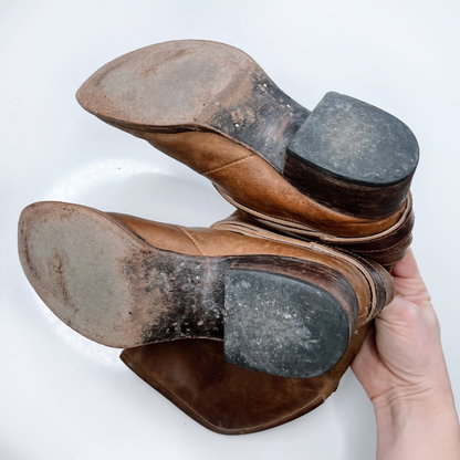 freebird brown leather drove rancher boots - size 7