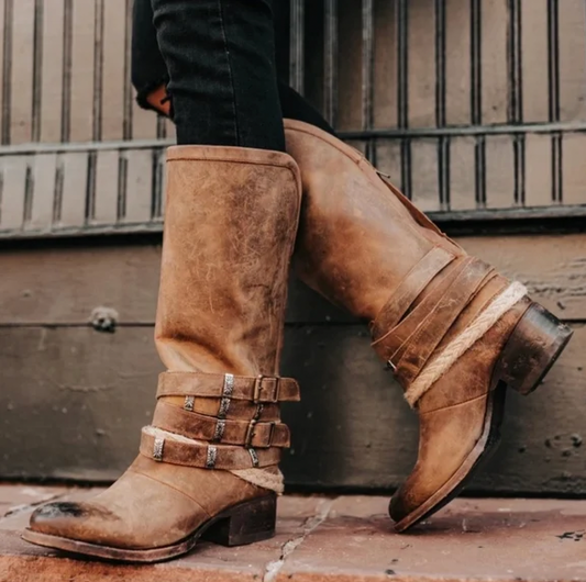 freebird brown leather drove rancher boots - size 7