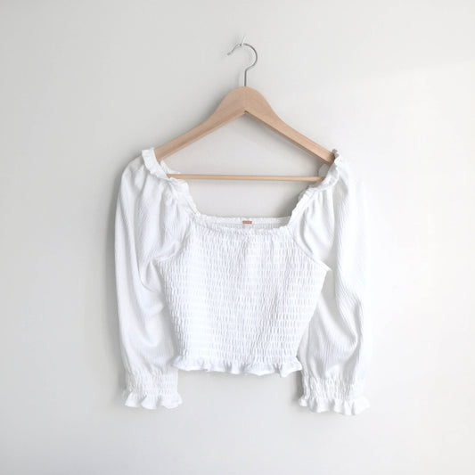 Free People Brenyce smocked crop top - size Small