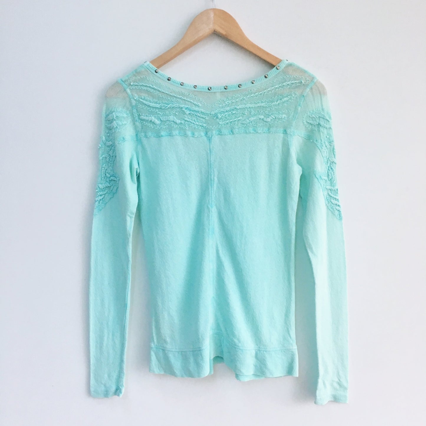 Free People Long Sleeve Top with Embroidery - Size XS