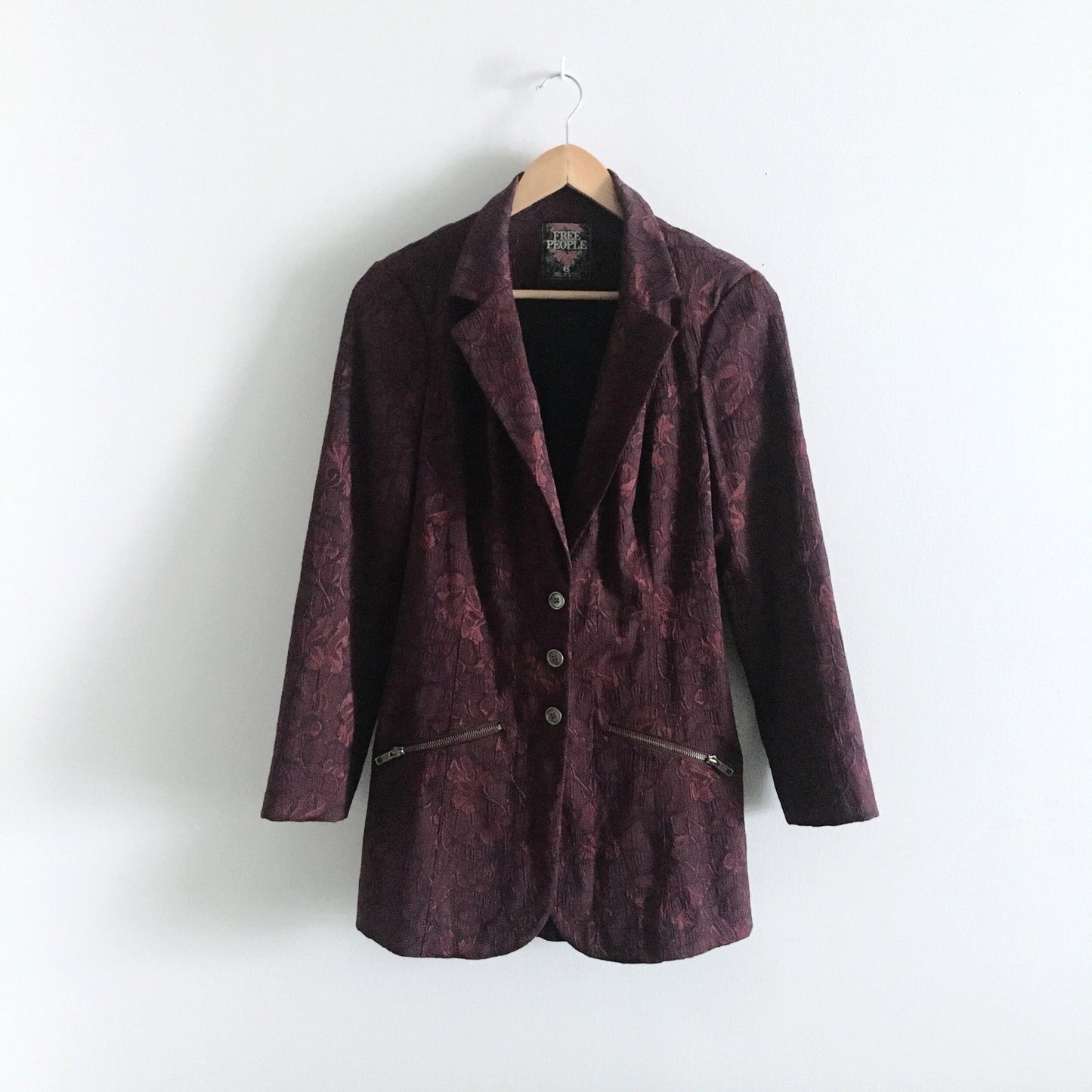 Free People Lace Corset Brocade Blazer - size 6