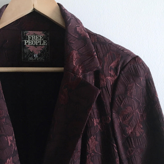 Free People Lace Corset Brocade Blazer - size 6