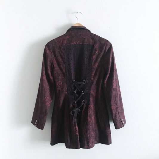 Free People Lace Corset Brocade Blazer - size 6