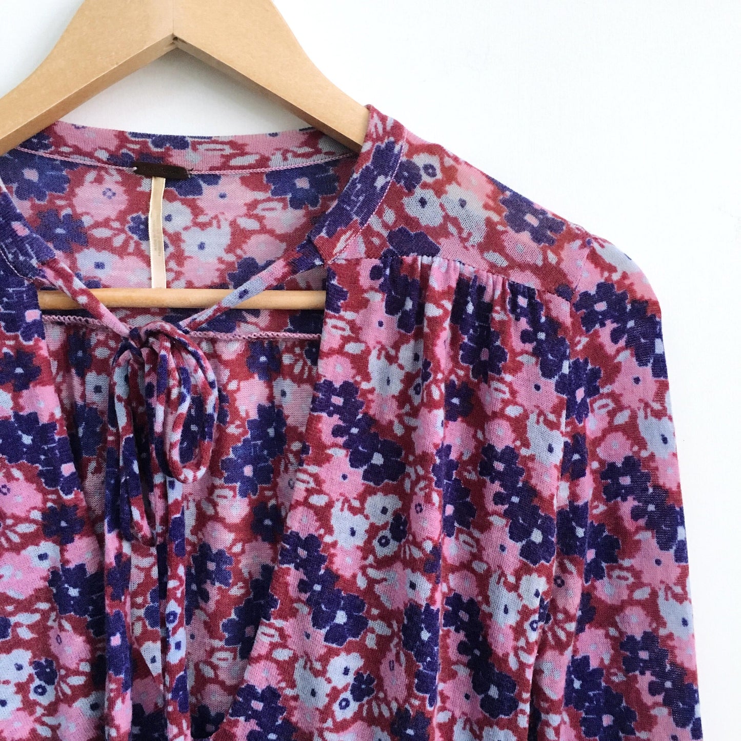 Free People Floral Wool-Cashmere Top - size xs