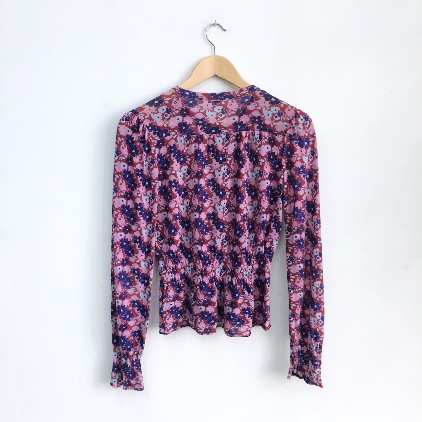 Free People Floral Wool-Cashmere Top - size xs