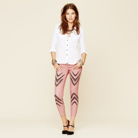 Free People Dotted Ikat Skinnies - size 30