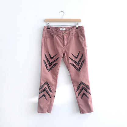 Free People Dotted Ikat Skinnies - size 30
