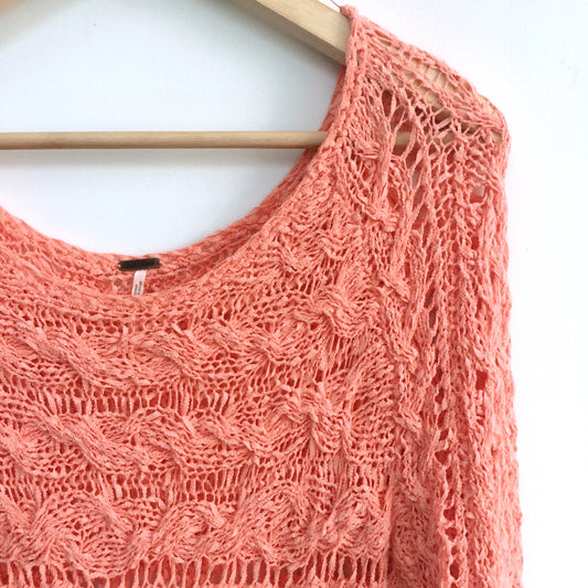 Free People coral Ribbon Ribbon knit - size Small