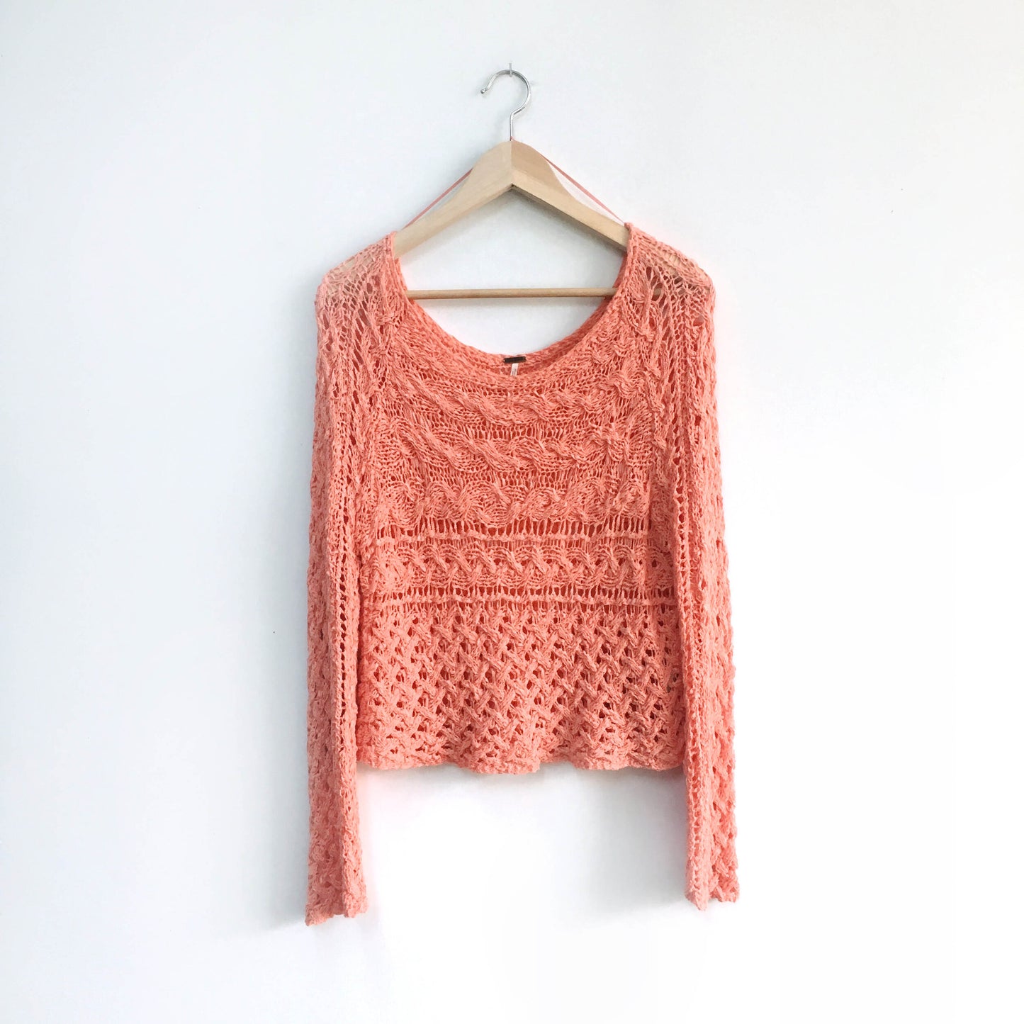 Free People coral Ribbon Ribbon knit - size Small