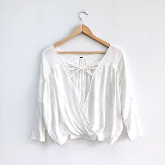 Free People criss cross wrap crop - size xs