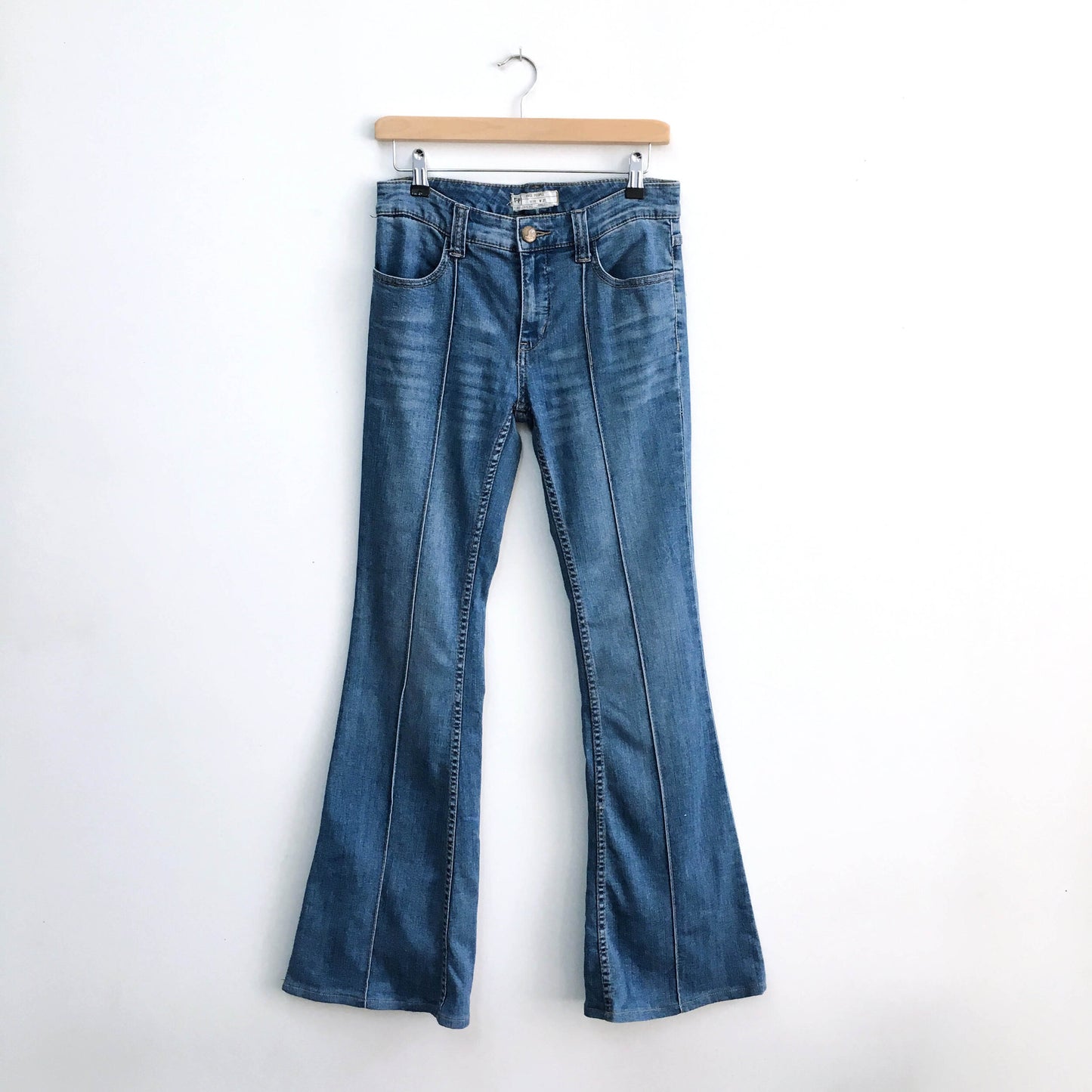 Free People LA Disco Pintuck Flare Jeans - size 27