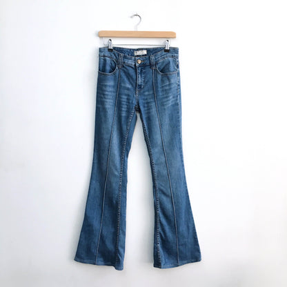 Free People LA Disco Pintuck Flare Jeans - size 27