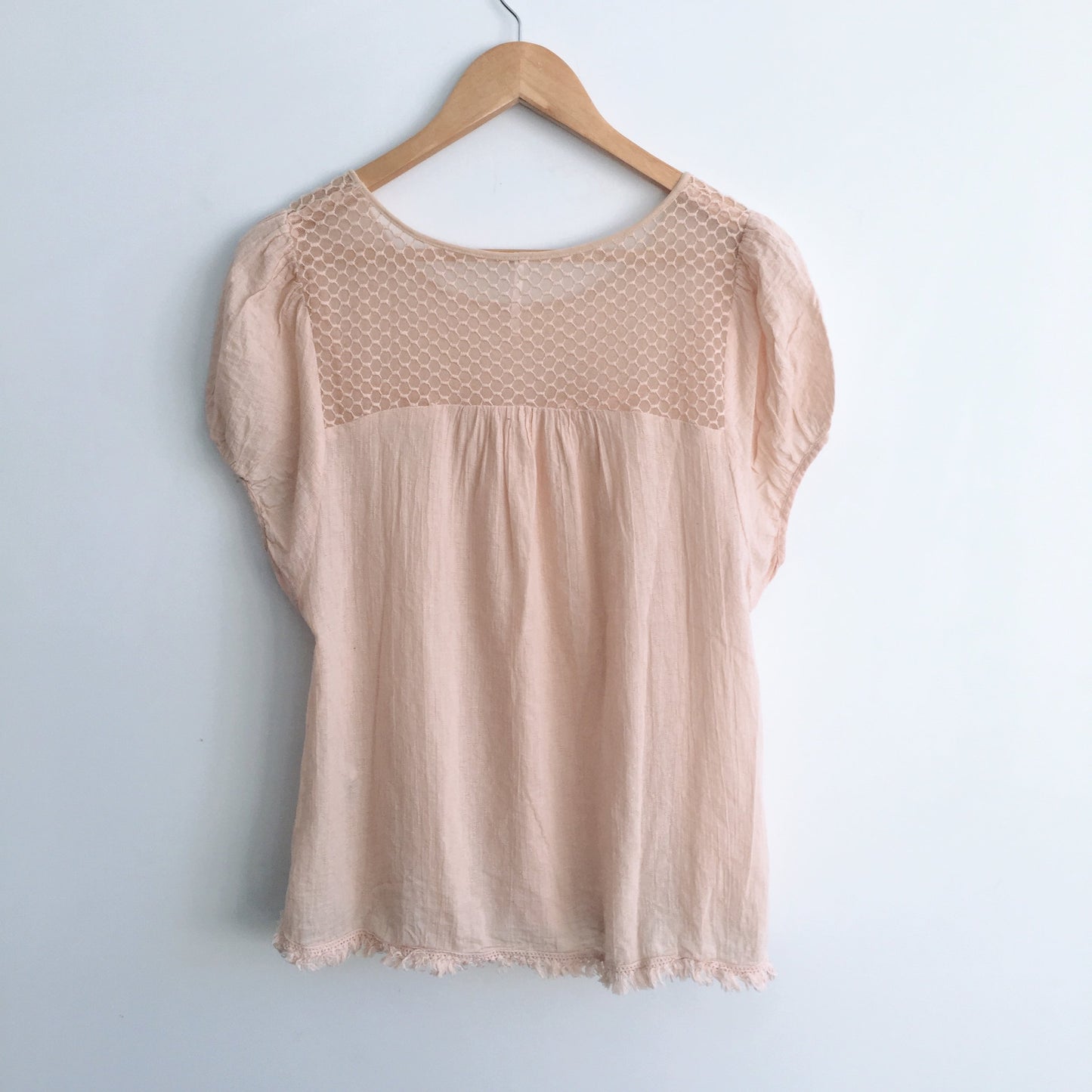 Free People Peach Peasant Top - size Small